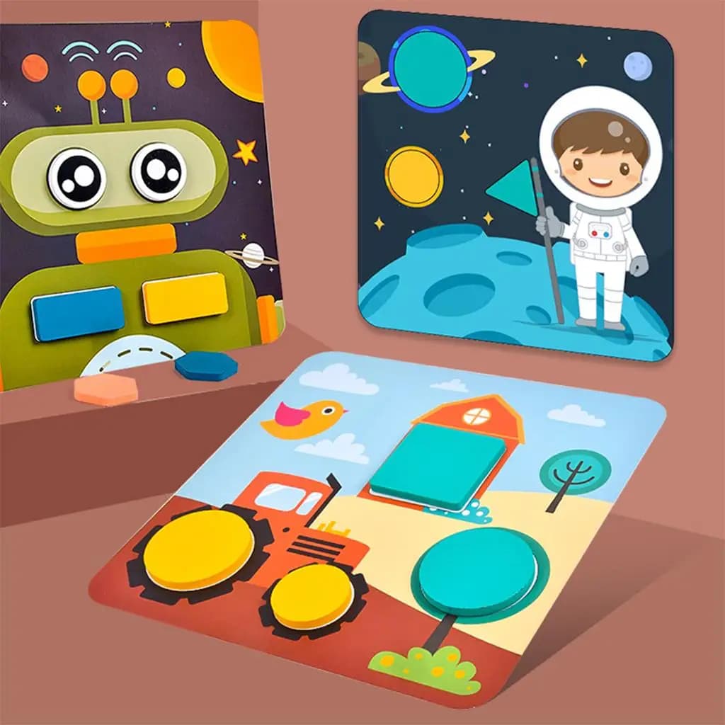 Wooden Toddler Puzzles Montessori Colors and Shapes Cognition Skill Learning Preschool Toddlers