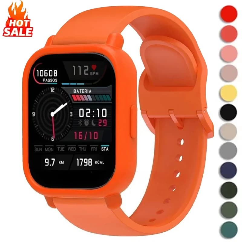 Silicone Case + Strap for Redmi Watch 5 Lite / 5 Active Repacement Bracelet Belt Smart Watchband Protective Shell Cover