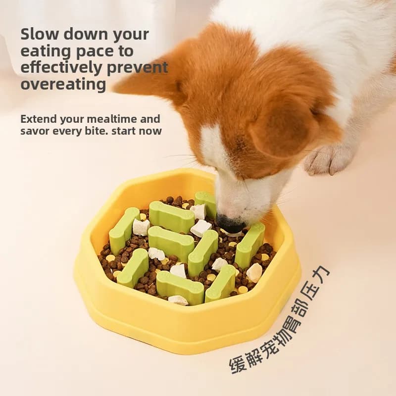 Adjustable Slow Feeder Bowl for Dogs Cats, Anti-Choke & Anti-Tip Puzzle Feeder Bowl, Pet Slow Eating Food Bowl