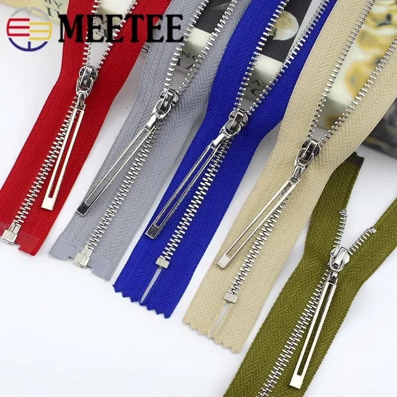 2 pz 3 # cerniera per cucire 15/18/20/25/30/40/50/60/70cm cerniere in metallo per borsa Jeans giacca cerniere Decorative accessori per abbigliamento fai da te