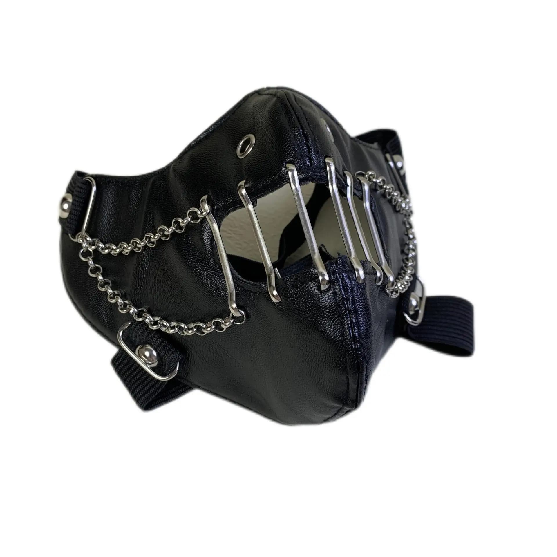Steam Gear Punk gotico ROCK AND ROW Accessorio Performance Hip Pop Marrone Ruota dentata Rivetto Maschera invernale calda in cotone