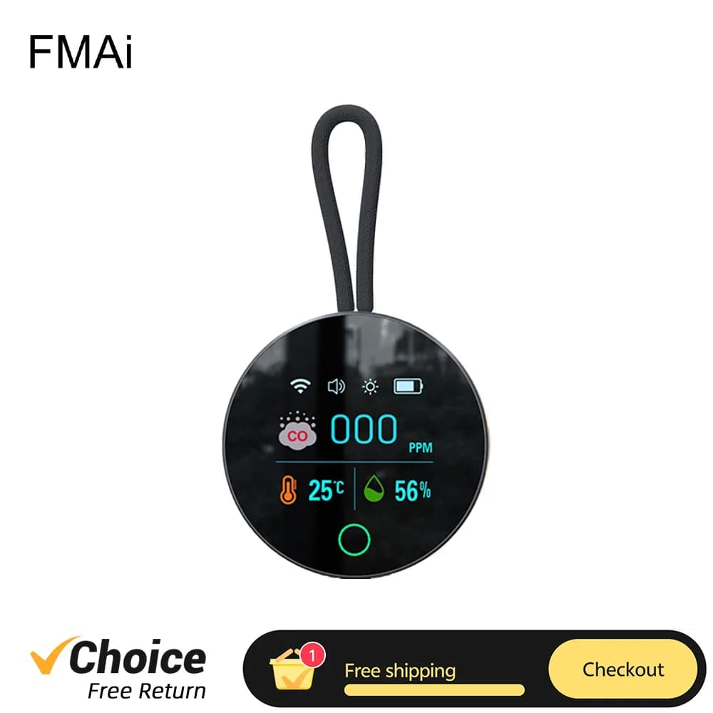 FMAi K5S Schermo a colori portatile per rilevatore di monossido di carbonio e ossigeno con sensore di monossido di CO progettato per il campeggio all'aperto