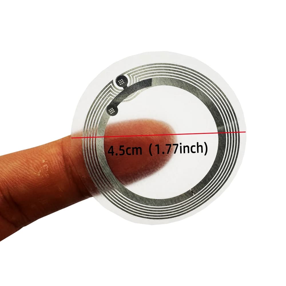 NFC Anti metallo Tag Tag NFC Rotondità 45mm 13,56 MHz NFC215 Adesivi Etichetta universale Ntag215 Chip RFID per tutti i telefoni abilitati NFC