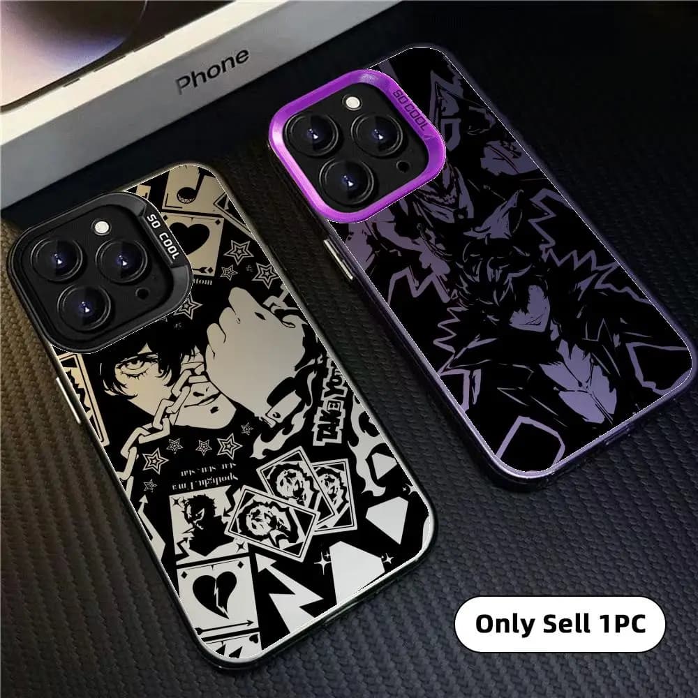 Game P-Persona 5 Phone Case For iPhone 17 16 15 14 13 12 11 Pro Max Designer Matte Laser Aurora Funda Phone Case