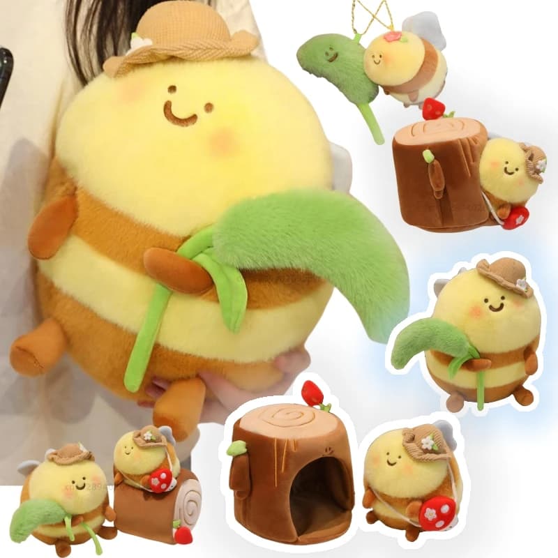 Nuova ape giocattoli di peluche ciondolo farcito insetto ape animale peluche super morbido miele ape peluche bambola letto sonno cuscino di tiro regali di compleanno