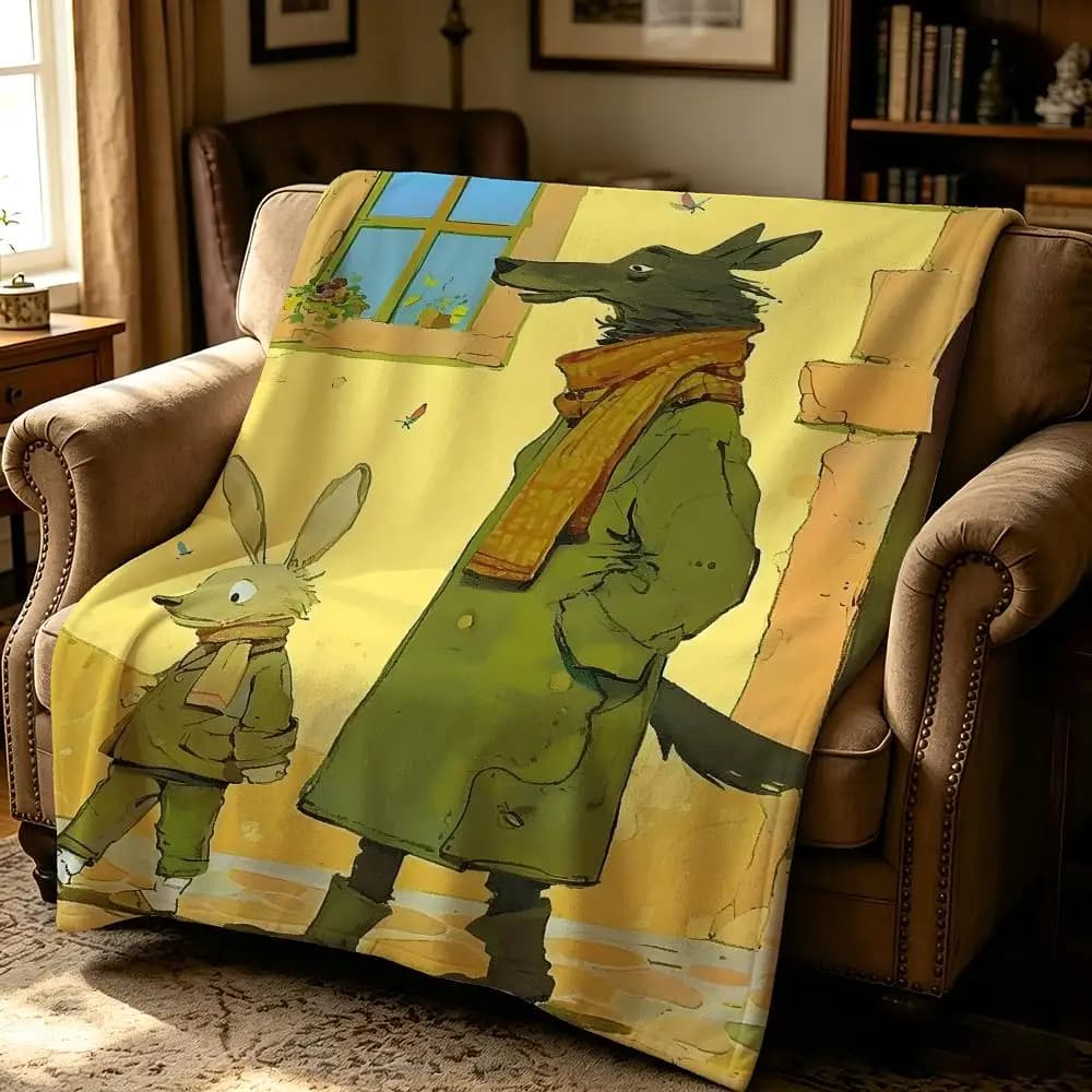 artist W-Wolf Erlbruch-h Throw Thick Comfort Flannel Quilt, Multi-scene Use Indoor Outdoor Daily Nap