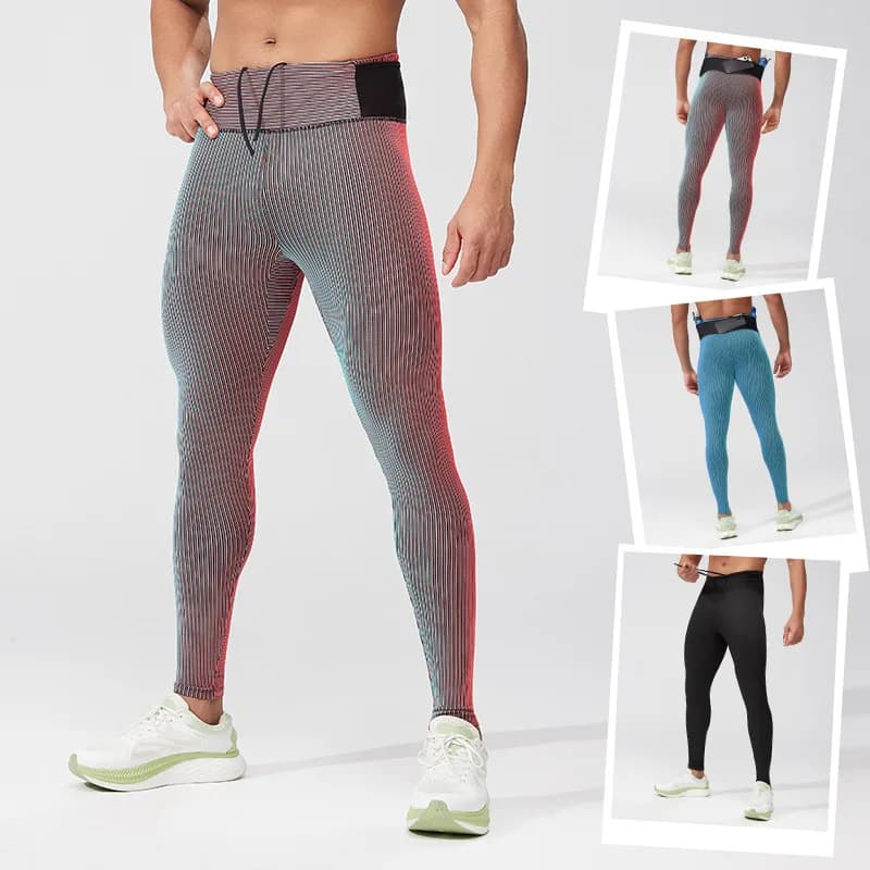 Men's sports pants fast drying breathable racing pants semi elastic high waist cycling basketball training