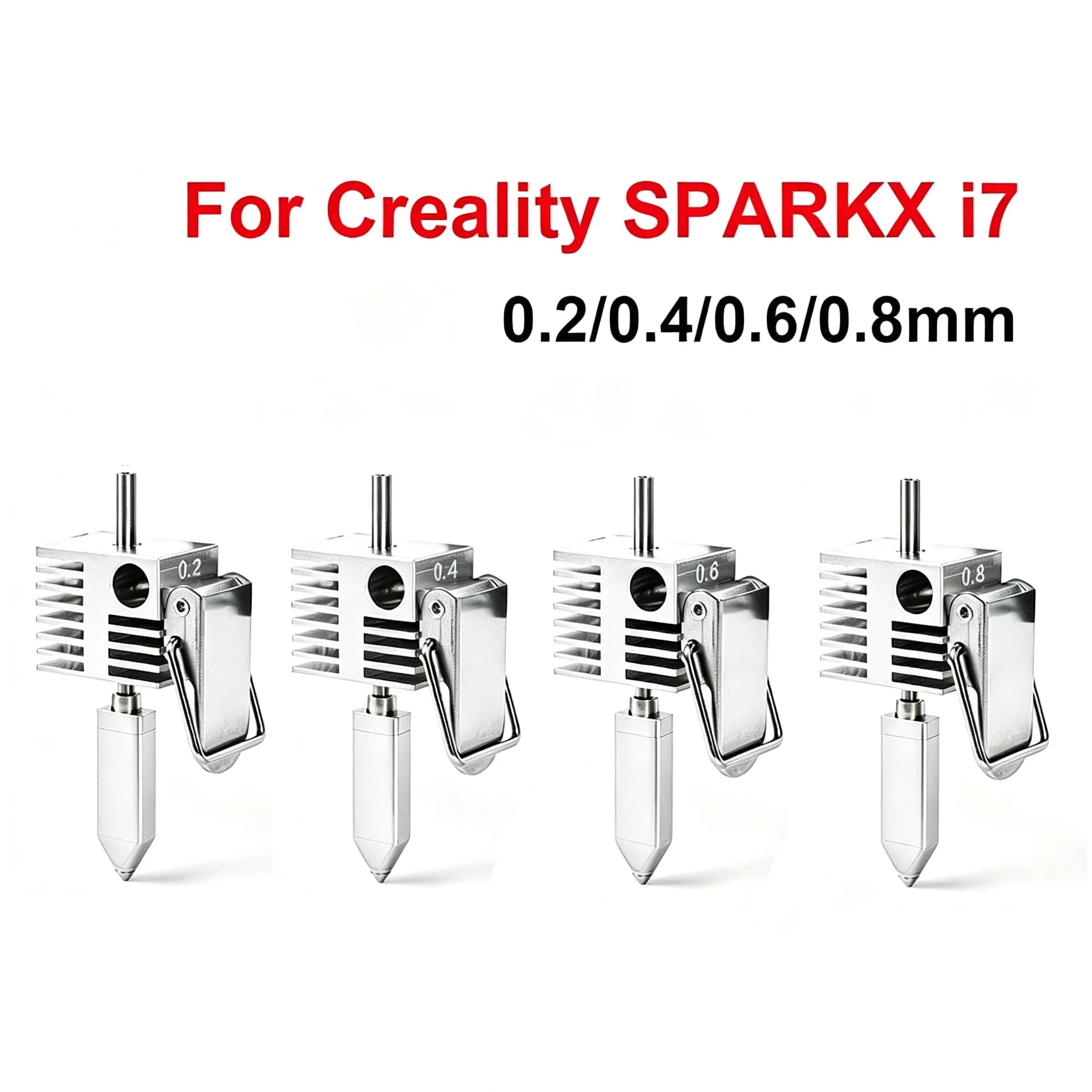 Kit Hotend Integrato per Stampante 3D Creality SPARKX I7, Assemblaggio Hotend 0.2mm/0.4mm/0.6mm/0.8mm in Lega di Rame + Acciaio Temprato