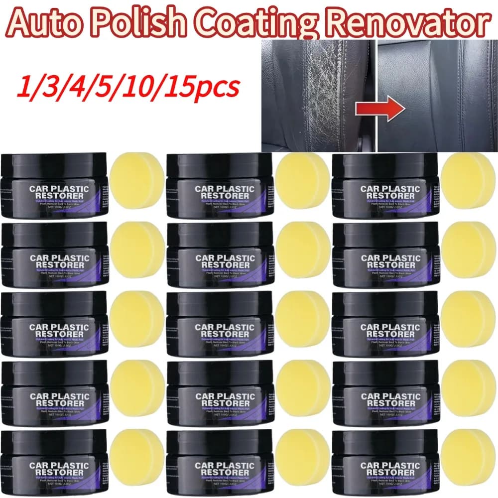 Car Plastic Restorer Back To Black Gloss Auto Interior Leather & Panel Renewal Wax Coating Agent Auto Polish Repair Renovator