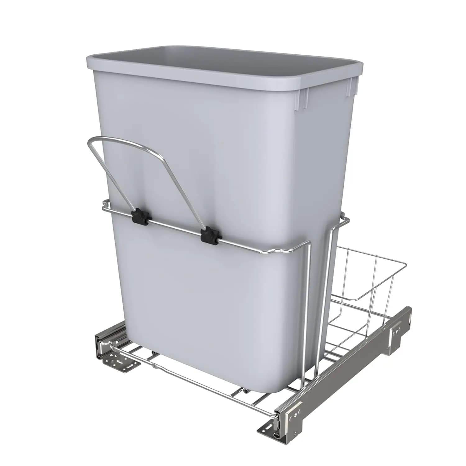 Cestino estraibile da 32 Qt per mobile da cucina, in metallo resistente, scorrevole, facile da installare, contenitore per rifiuti con cestello posteriore
