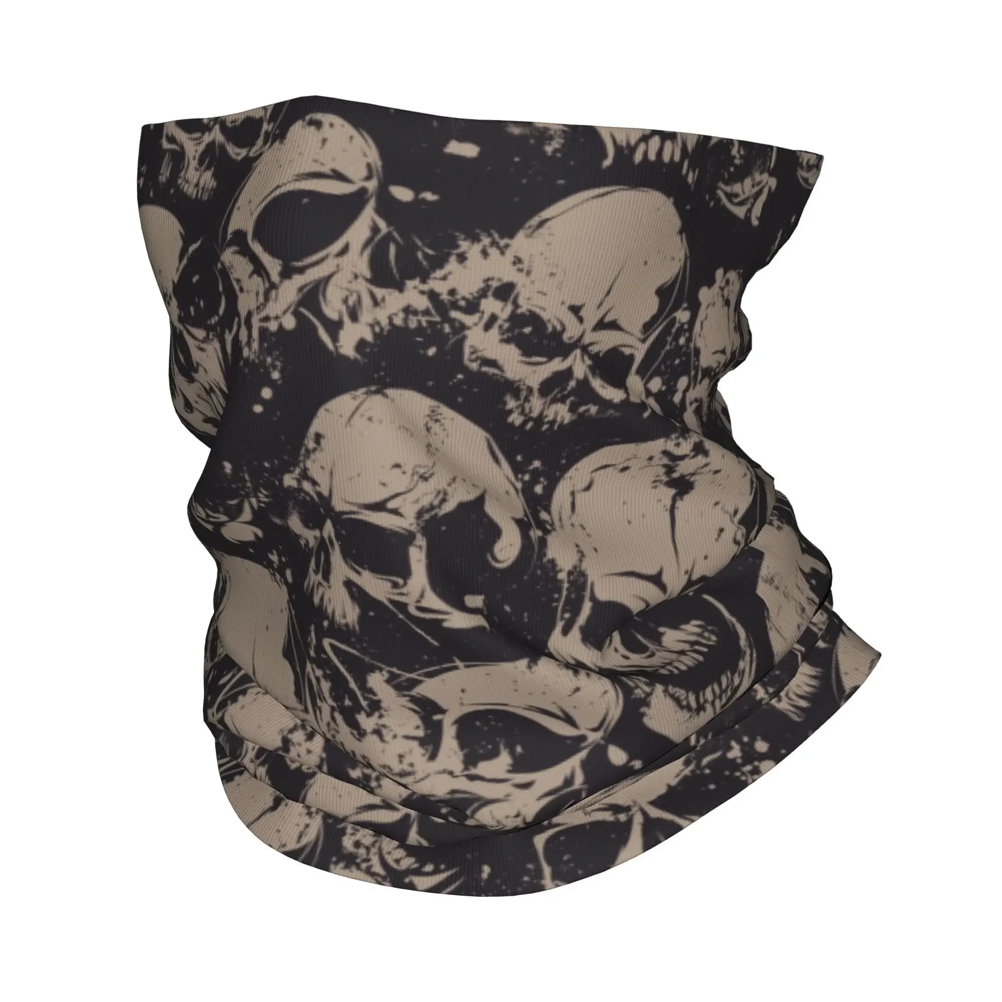 New Grunge Gothic Skeleton Skull Bandana Winter Neck Warmer Women Windproof Wrap Face Scarf for Ski Gaiter Headband