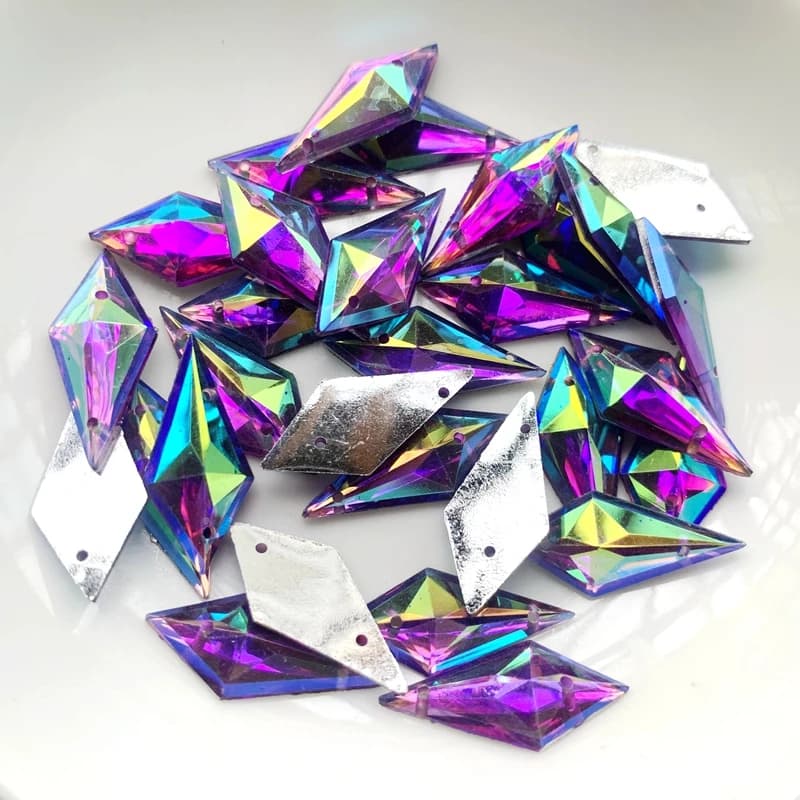 Mixed size Purple Royal Crystal Rhinestone resin AB Rhinestone DIY decorative flat back diamond stripe gem wedding decoration