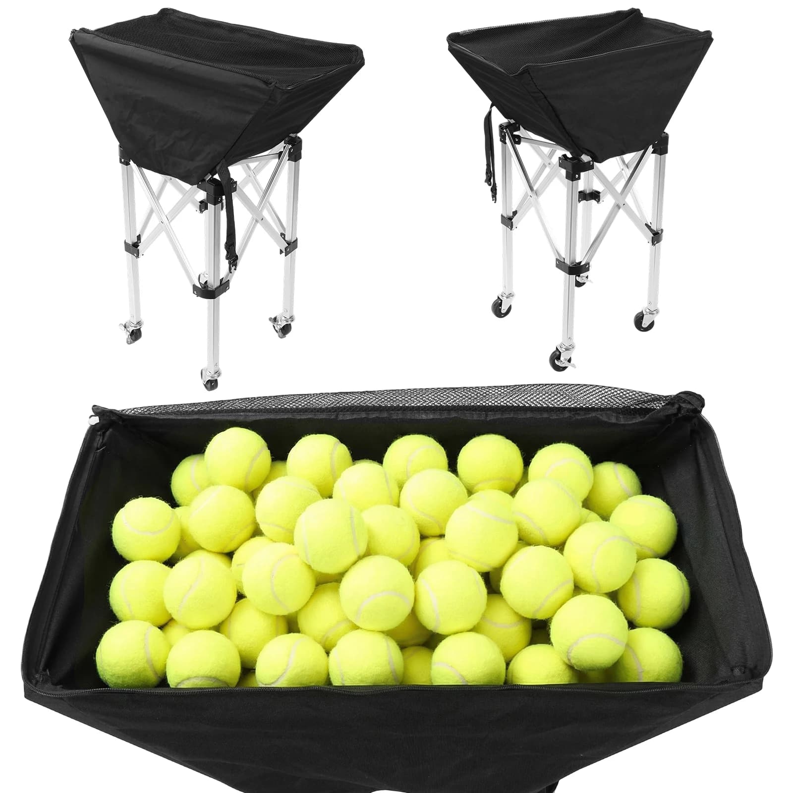 Carrello Pieghevole per Palloni con Ruote, per Interni ed Esterni, Porta Palloni Multisport di Grande Capacità per Garage o Palestra