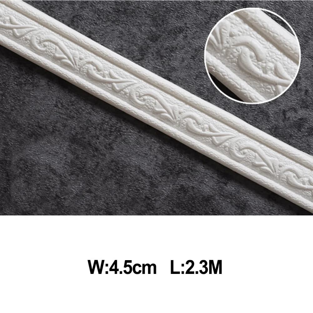 3D Wall Coating Line Wallpaper Battiscopa Life Line Self-adhesive Basin Line 2,3 m waterproof foam