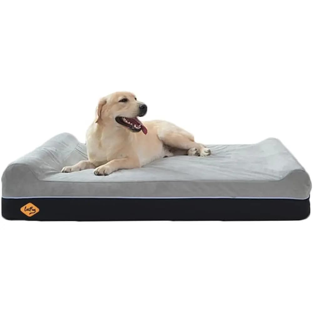 Extra Large Orthopaedic Bearing - 50x36x10 Grey, Waterproof Coating, Removable Cover and Washable, Intelligent Design