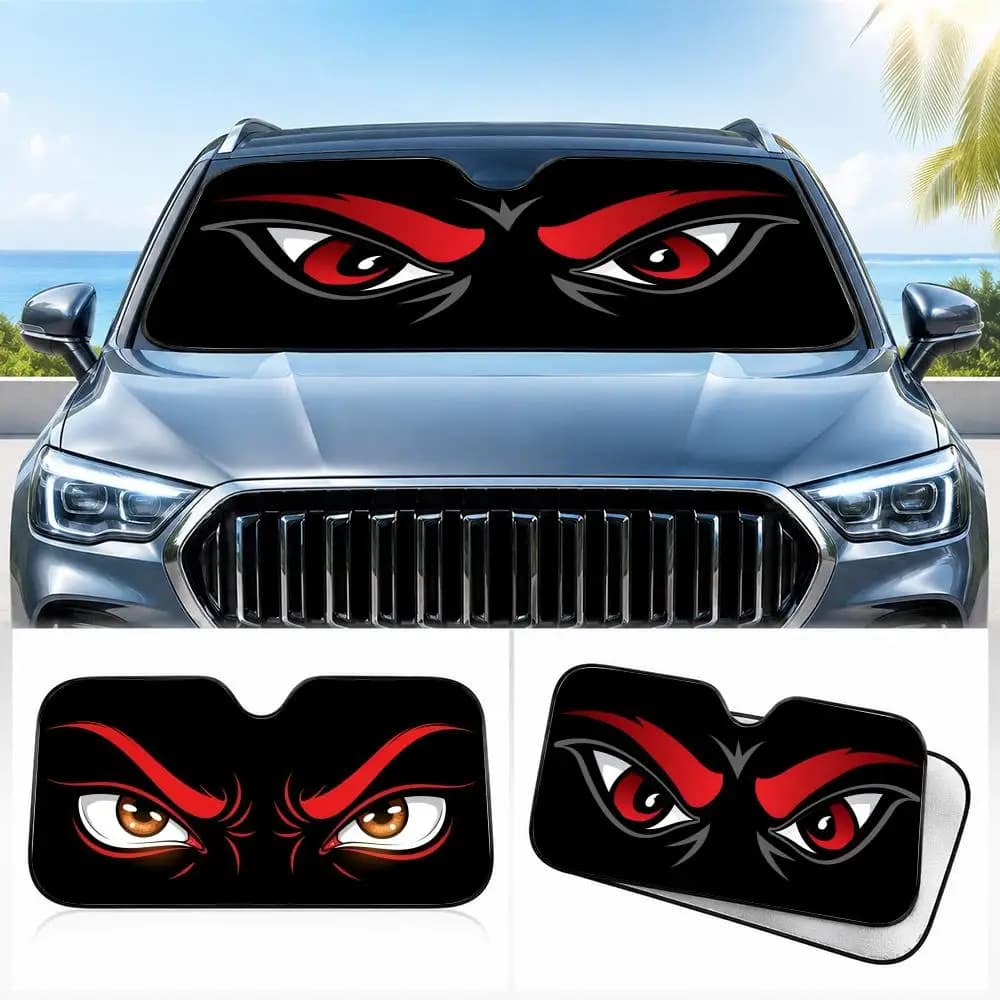 Cool Eyes Sun Visor Reusable Aluminum Car Windshield Sun Shade, Double Layer Aluminum Film, 120g Waterproof Polyester, 0.3cm