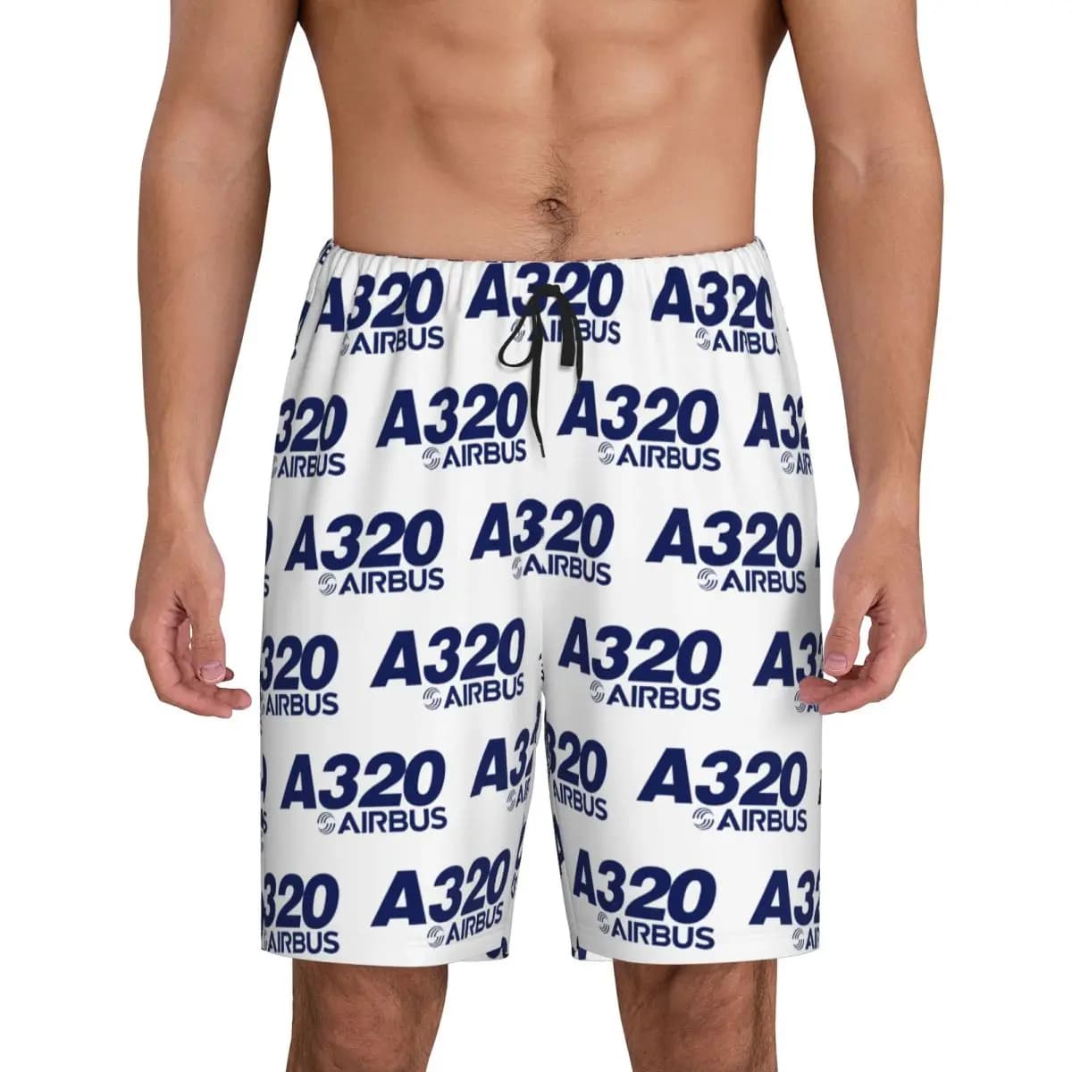 Custom Airbus A320 Logo Short Pajama Pants Men Sleepwear Sleep Lounge Bottom Shorts Sleeping Pants