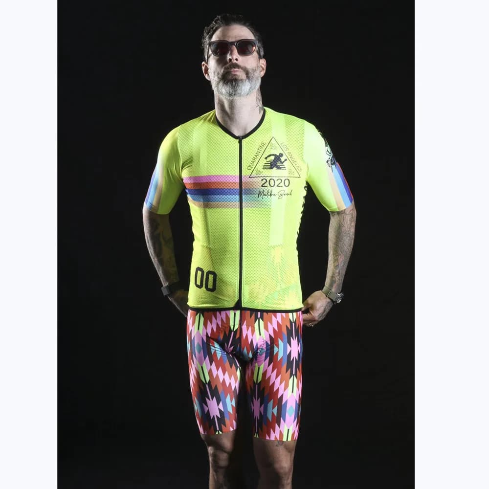 Men's Cycling Clothing Set Love The Pain: Breathable Court Sleeves and MTB Salopettes - Kit Complete Bike