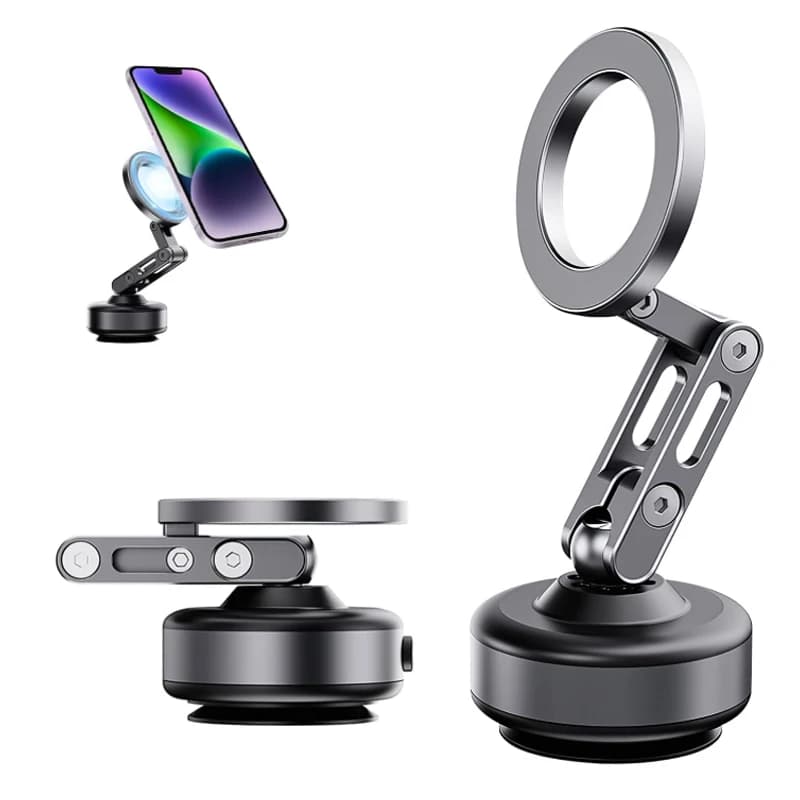 Staffa magnetica per adsorbimento del vuoto per auto, rotazione a 360 gradi, parete da tavolo, bagno, Vlog, supporto per telefono con ventosa elettrica portatile