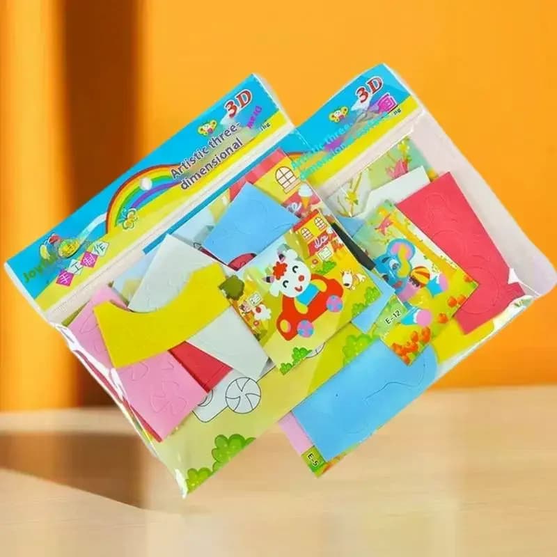 Confezione da 10/20 puzzle di animali dei cartoni animati; Adesivi in schiuma 3D fai da te; Giocattolo educativo divertente per bambini