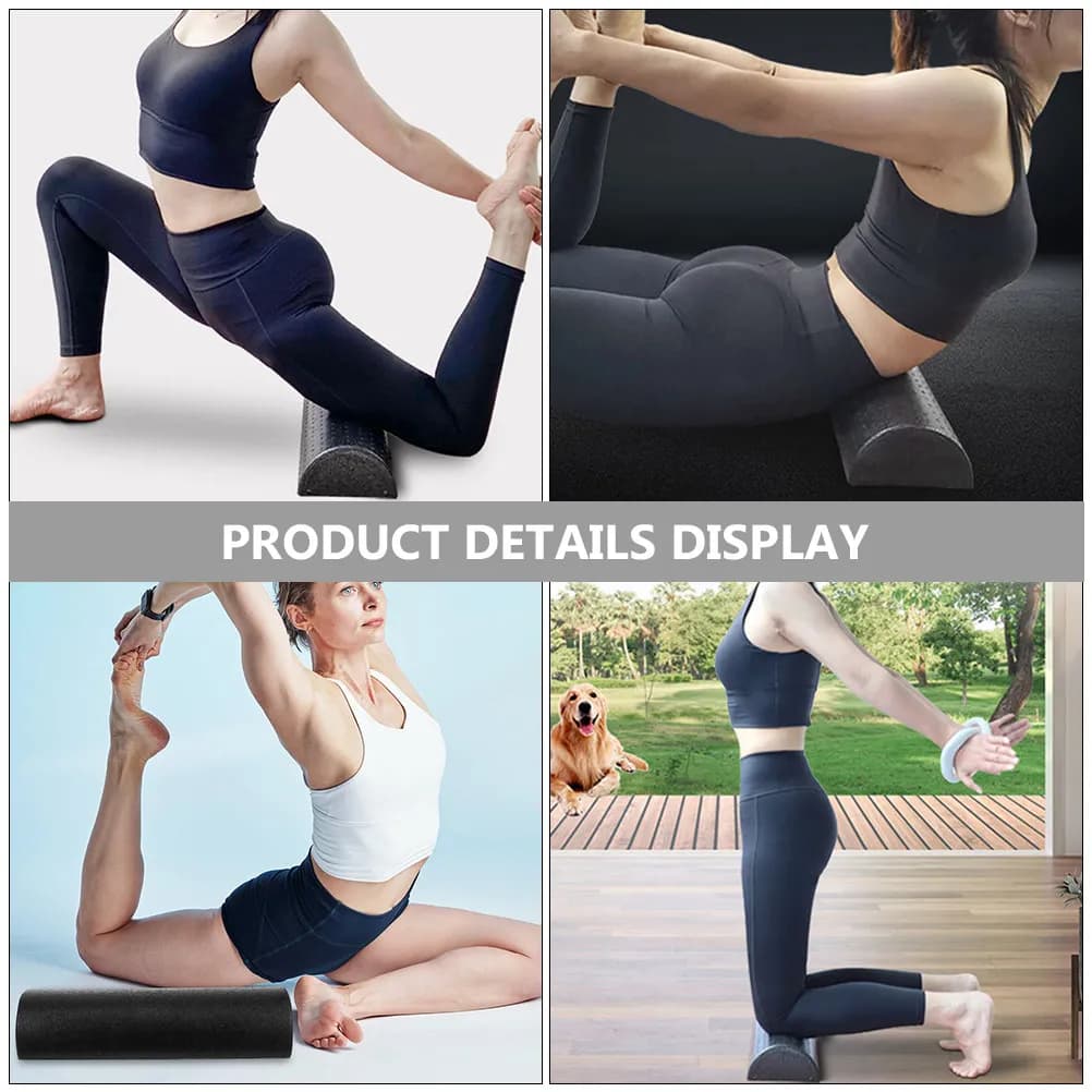 1Pair Yoga Balance Roller Half Foam Roller for Runners Physical Therapy Rehabilitation Flexibility Improvement Blood Flow