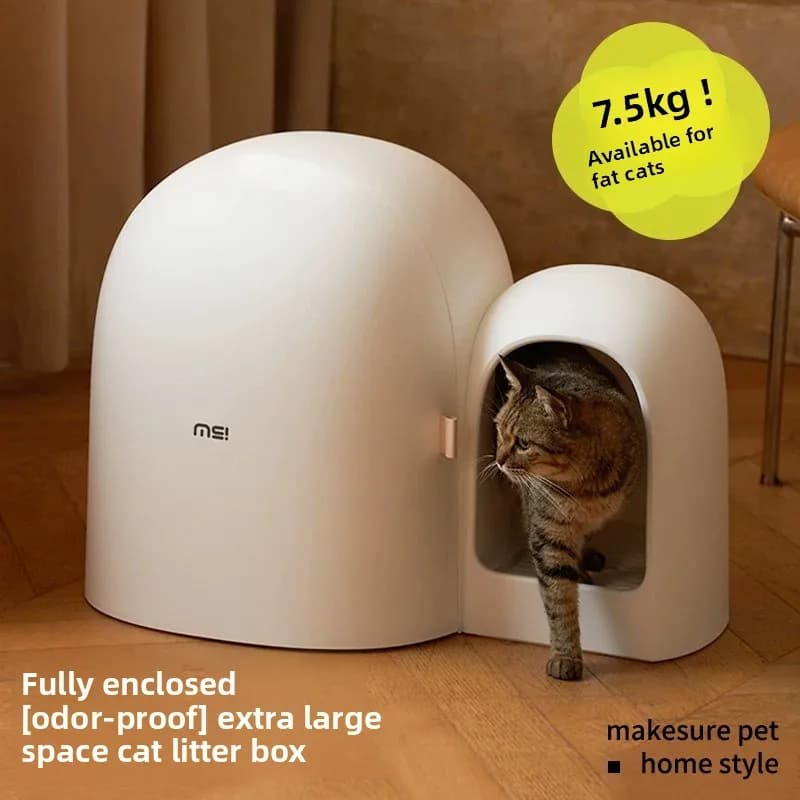 Extra Large Corridor Style Cat Litter Box Fully Enclosed Anti-Splash Odor Control Indoor Cat Toilet Pet Supplies