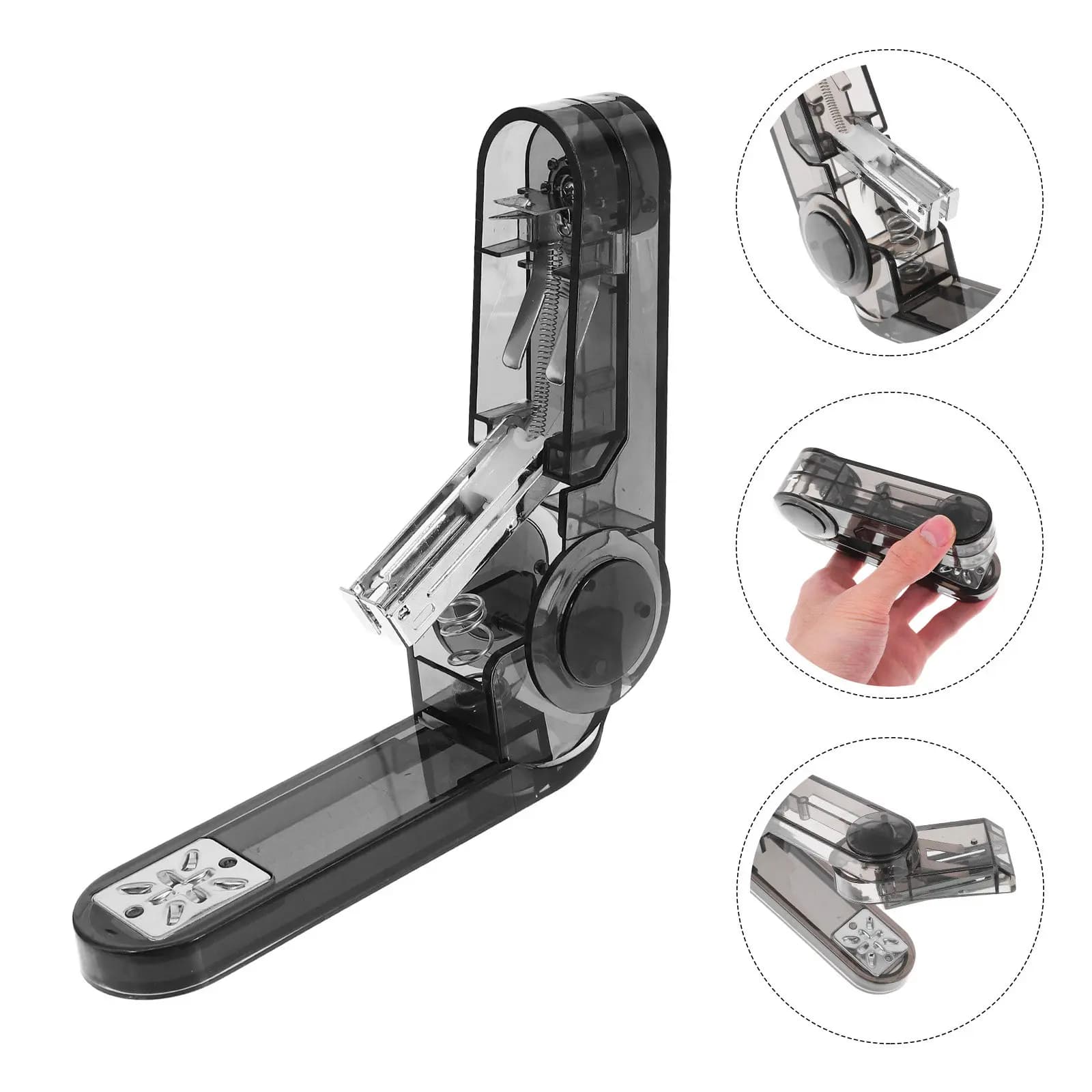 Set di 1 Cucitrice da Tavolo Girevole a 360 Gradi, Braccio Oscillante in Plastica Trasparente, Cucitrice Multiangolo per Ufficio, Casa e Scuola