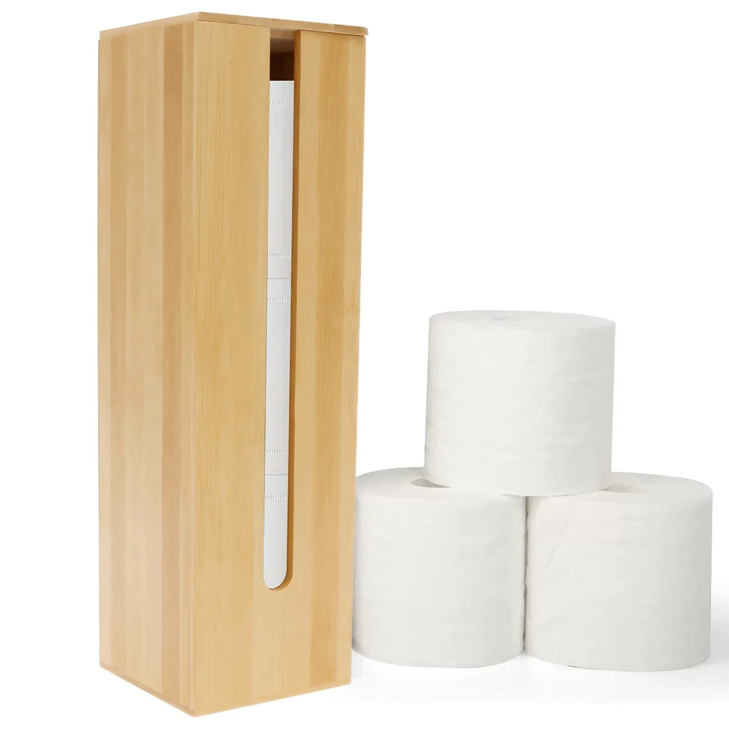 Porta fazzoletti da bagno Porta asciugamani di carta igienica in legno con coperchio Accessori per dispenser di carta impermeabile