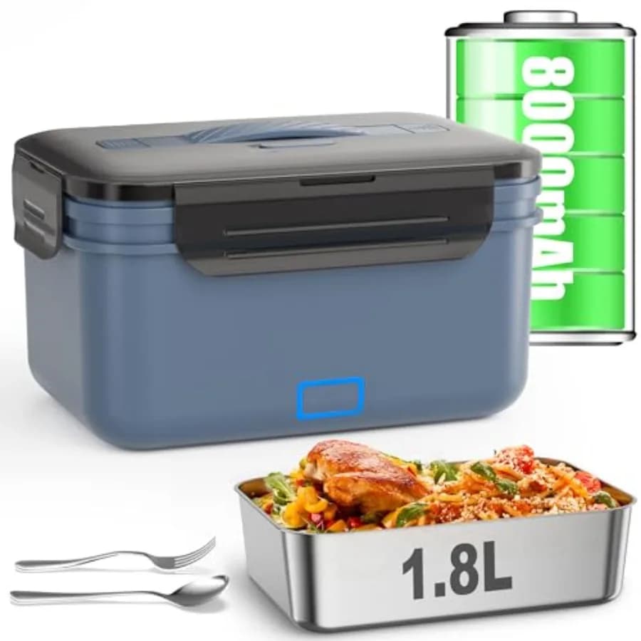 Scaldavivande Elettrico Portatile Senza Fili per Adulti 1.8L Ricaricabile, Scatola Termica per il Pranzo, Regalo di Natale per l'Elefante Bianco S