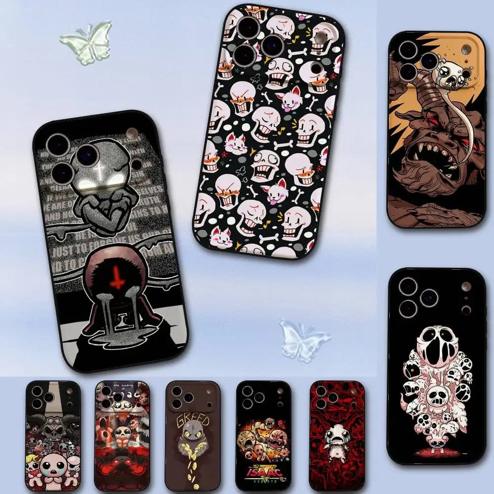 Cover for iPhone The B-Binding Of Isaac black silicone for iPhone 17, 16, 15, 14, 13 Pro Max, 11, 12 Mini, X, Xs, XR