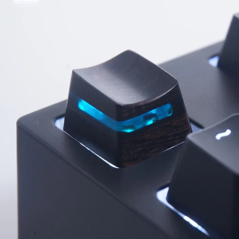 Tastiera meccanica copritasti in legno nero ebano R1 R2 R3 R4 1U ESC WASD Arrow 1.25U Ctrl Win FN Alt 1.75U Shift Keycap in resina OEM