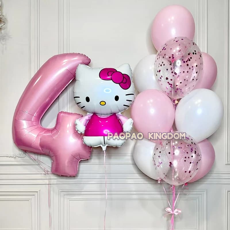 Palloncini in Foil Hello Kitty Rosa, Palloncini a Forma di Gatto Carino, Decorazioni per Feste di Compleanno per Bambini, Baby Shower, Giocattoli e Regali