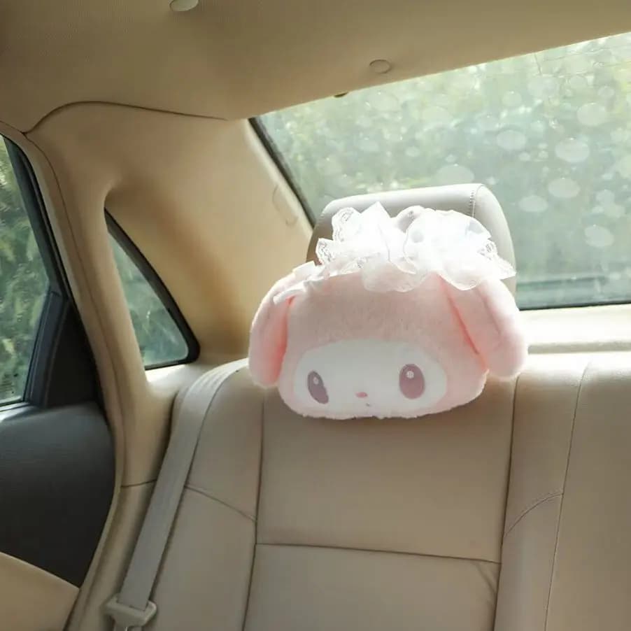Cuscino Poggiatesta Auto Melody, Caldo Invernale in Peluche, Supporto Collo e Lombare, Cuscino Regolabile per Sedile Auto, Copri Cintura di Sicurezza