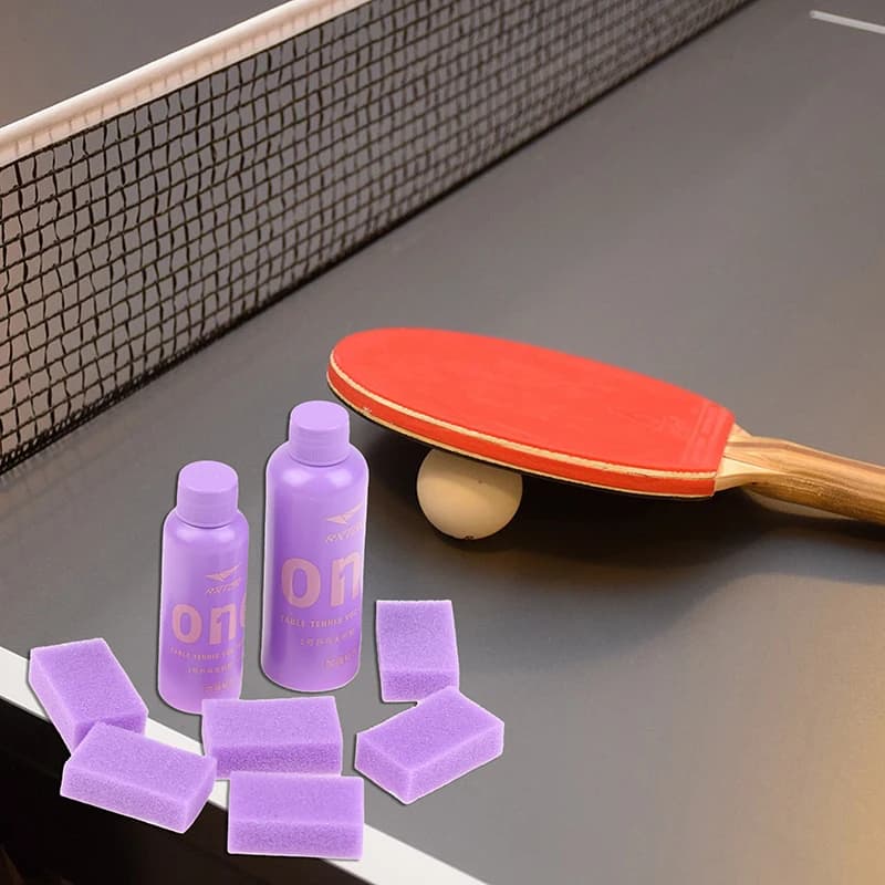 ♪ LA] Professional 50/100ml Inorganic Adhesive Necklace for Ping Pong Rackets, High-adhesive Table Tennis Racks Rubber with Cleaning Sponge