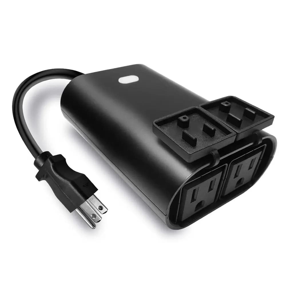 Presa Intelligente Doppia Z-Wave, Presa Smart Zwave per Esterni, Presa Impermeabile Doppia On/Off, Hub Z Wave Richiesto, Ripetitore Integrato, Compatibile