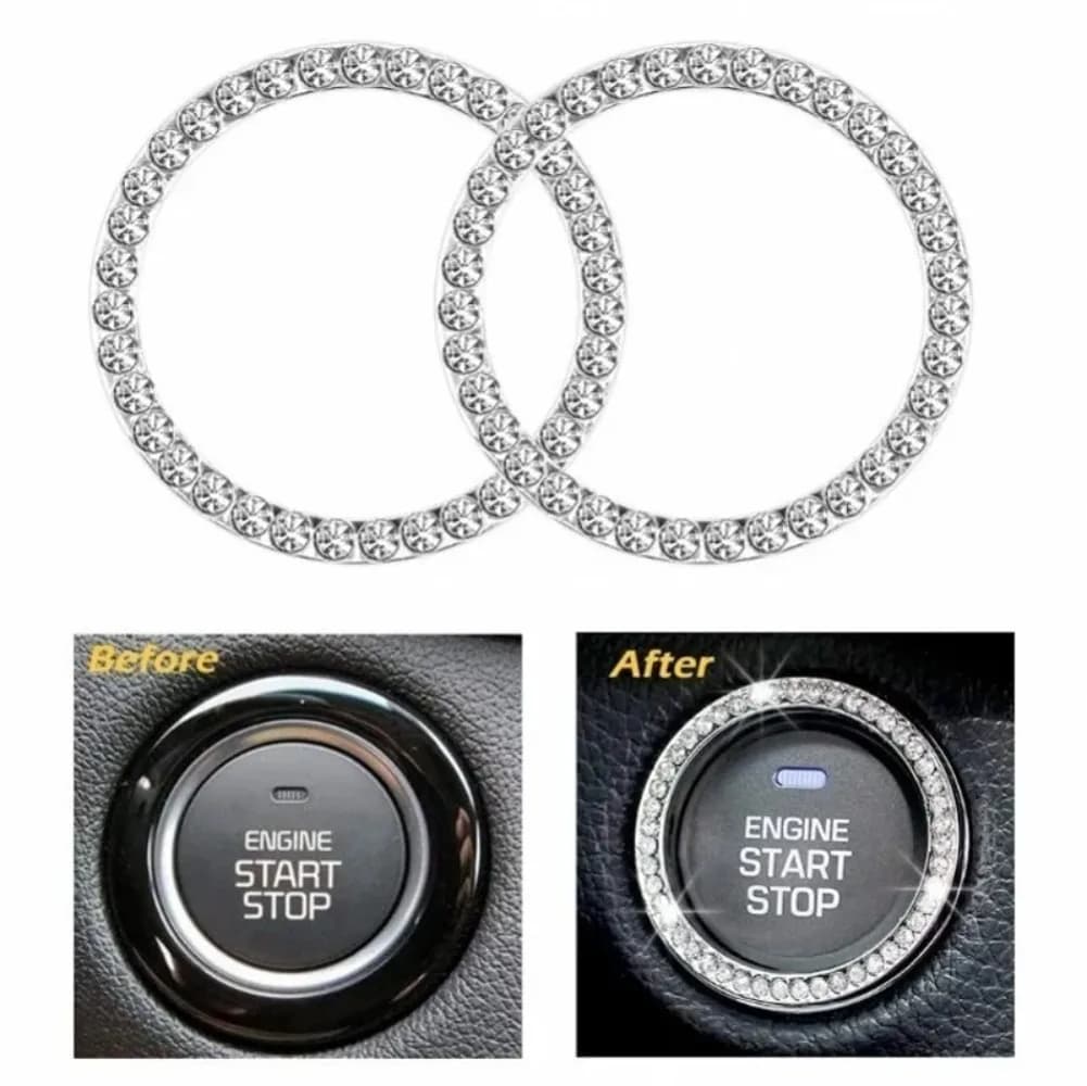 Adesivo diamante accensione auto Interruttore 3D per auto Moto Styling Strass Bling Decorazione Cerchio Decalcomania copertura