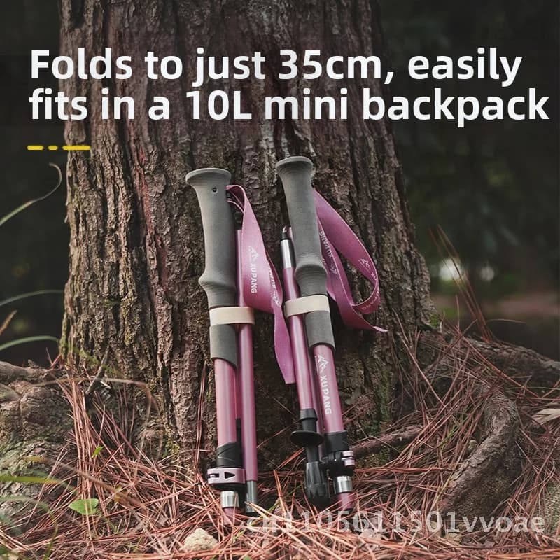 Carbon Aluminum Alloy Ultralight Trekking Stick for Men and Women Anti-slip Folding Climbing Stick Outdoor Trekking Stick