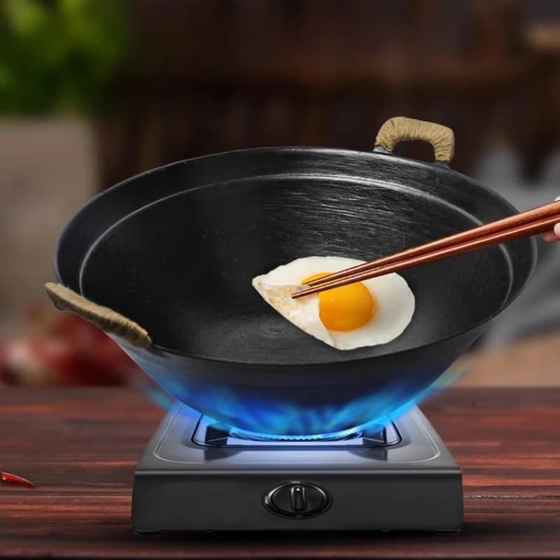 Double Ear Cast Iron Woks Pan Non-coated Non-coated Non-stick pan Classical outdoor camping Chinese gas cooker Pots