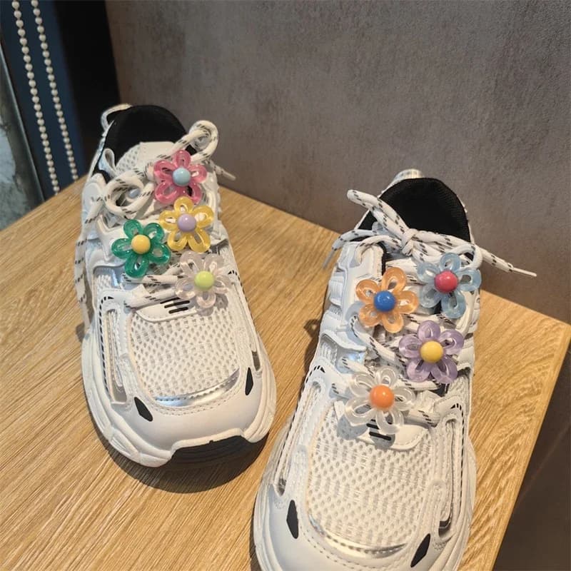 1 PCS Shoe Laces Charms for Sneakers Decorations Advanced Irregular Flowers Shoe Charm Buckle DIY Dopamine Shoes Accessories