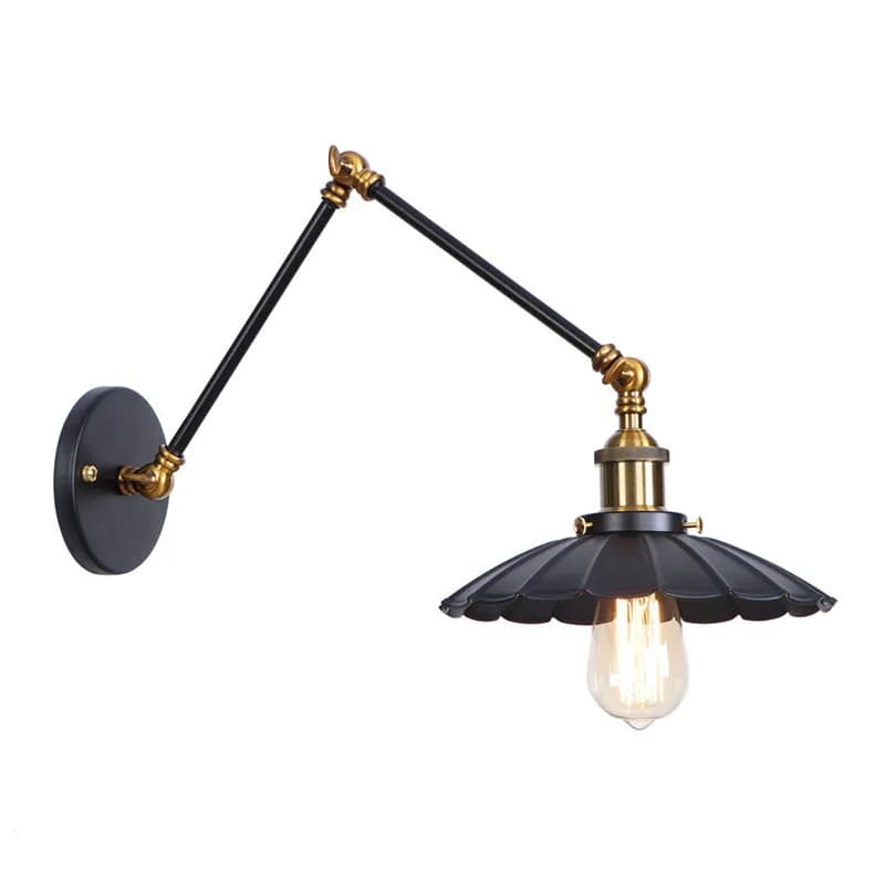 American Retro Loft Wall Lamp Industry Iron Folding Lamp Bedside Bedroom Study Office Simple Study Corridor Staircase Light Bra