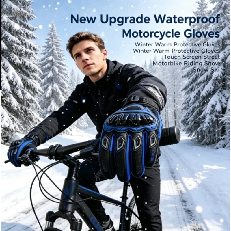 2026 NEW Street Motorcycle Gloves Waterproof Winter Warm Touch Screen Protective Riding Gloves Upgrade Version