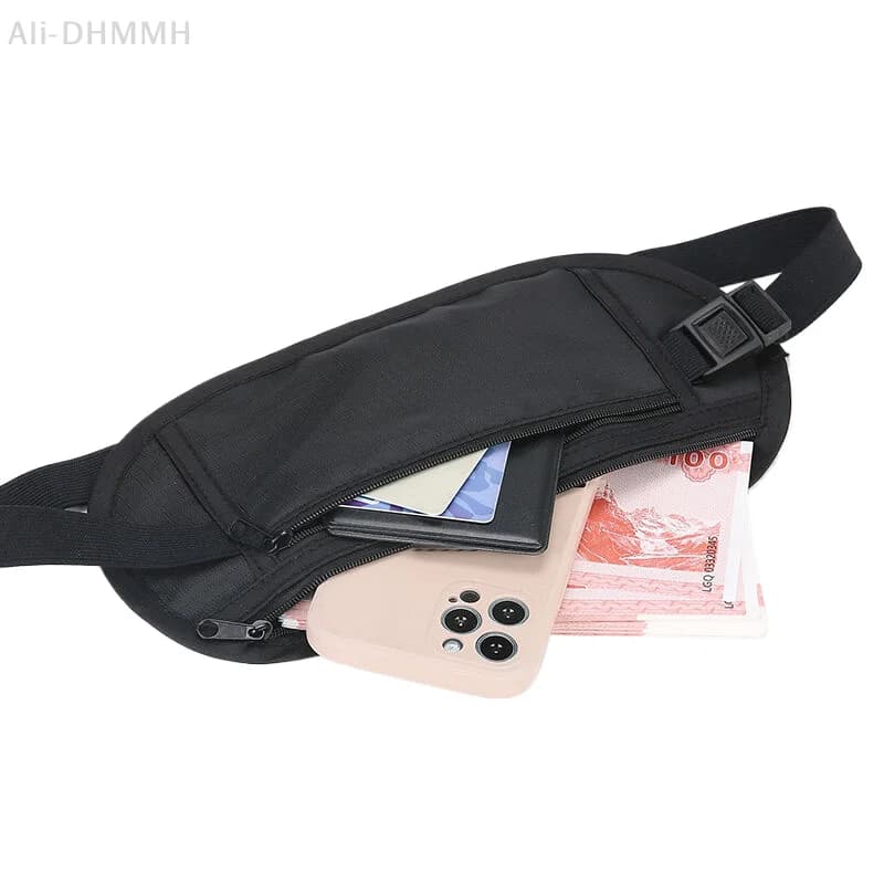 ZLinKJ 1PC Marsupio Sportivo Universale Porta Soldi da Viaggio per Donna e Uomo, Portafoglio Sottile Nascosto, Borsa Antifurto per Cellulare