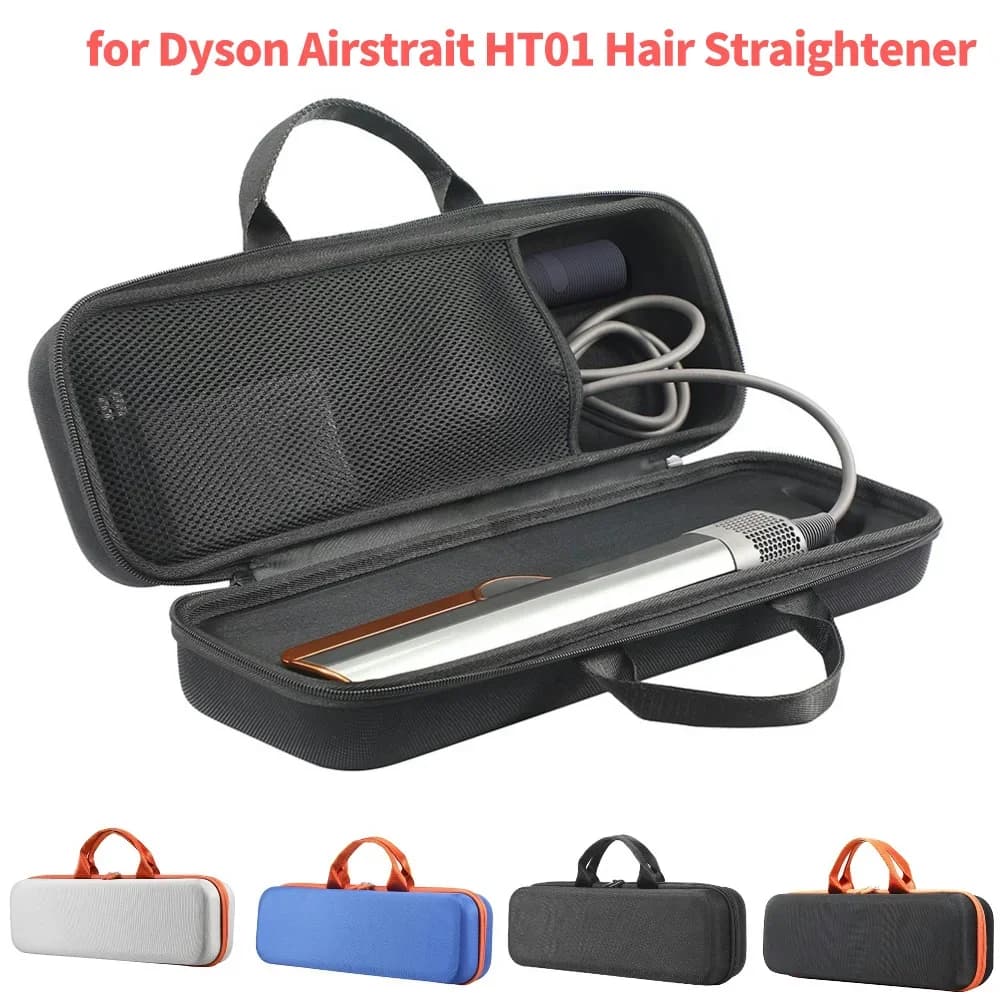 Hard Carring Case Waterproof Portable Travel Storage Bag Anti-scratch with Mesh Bag for Dyson Airstrait HT01 Hair Straightener