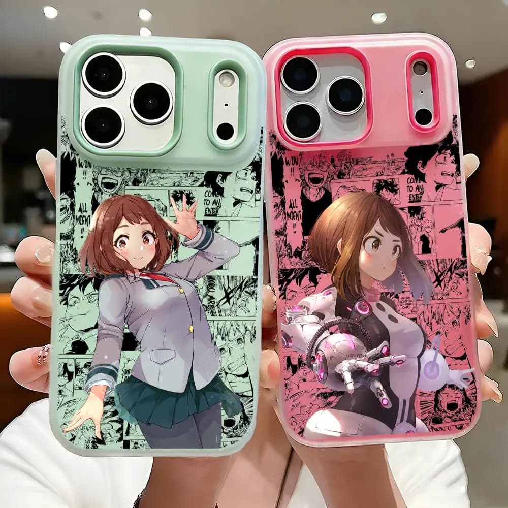 Custodia per telefono Anime O-Ochaco Uraraka per iPhone 17 16 15 14 13 12 11 Pro Max Plus, trasparente, antiurto, morbida