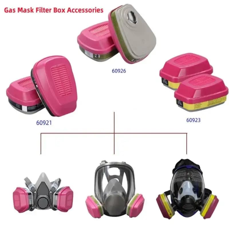 60926, 60923, 60921 - Cartuccia/filtro multigas/vapor con protezione P100 per vapori organici Accessori scatola filtro maschera antigas