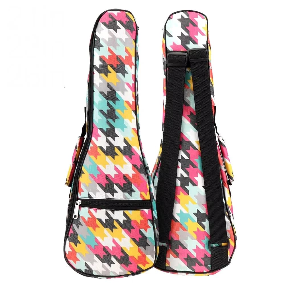 Borsa per ukulele da 21/23/26 pollici Borsa per chitarra piccola ispessimento impermeabile Zaino per chitarra in tessuto Oxford Borsa per strumenti musicali colorati per bambini