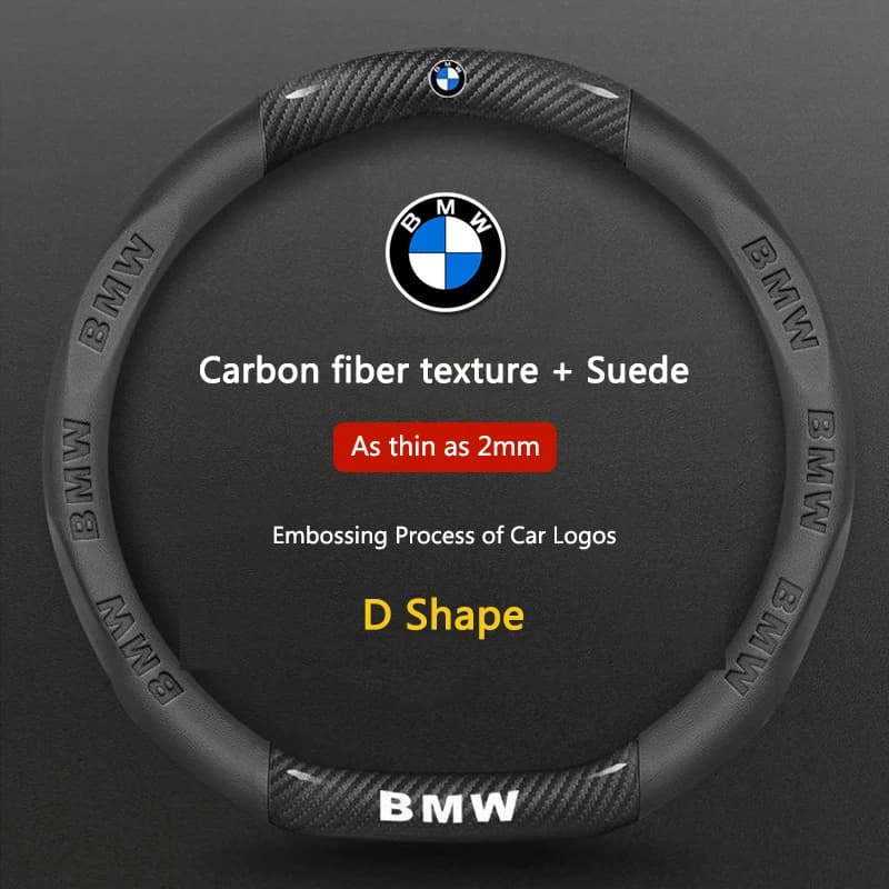 Car Carbon Fiber Steering Wheel Cover For BMW X1 X3 X4 X5 E46 E90 F20 E60 E39 F10 M1 M2 M3 M5 M6 E87 M Power Sticker Accessories
