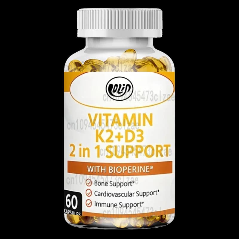 Vitamin D3 K2 supplements for bone and heart health with non-GMO formula 125 capsules MCG-60