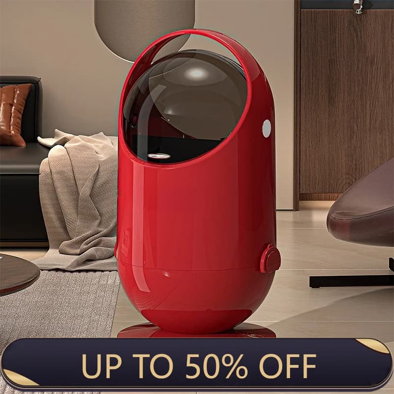 Wheel Trash Can Large Waste Bins Kitchen Food Residue Storage Litter Bin Household Luxury Touch Mobile Wastebasket Container
