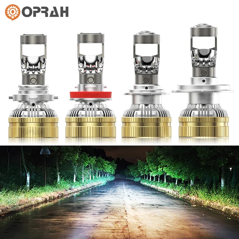 H4 H7 H11 9005 9006 HB3 HB4 Fari LED per auto 110W 12400LM Canbus Ad alta potenza 3570CSP Mini Proiettore Lente Fari 6000K 12V